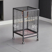 Flat Top Bird Cage for Budgies and Conures, 2-Tier Parrot Habitat with Multiple Doors, Indoor Outdoor Cockatiel and Finch Set with Accessories