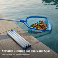 Pool Cleaning Net Set Heavy Duty Skimmer Net with Pole Reinforced Frame Swimming Pool Leaf Rake for Homeowners, Spa Owners, Heated Pools, pond