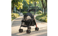 Collapsible Foldable Pet Stroller Breathable Pet Stroller with Canopy Lightweight Carrier Portable for Cats, Young Dogs, Veterinarian Visits, Shopping