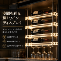 Modern Minimalist Bottle Rack Wine Storage Shelf Transparent Stackable Wine Holder Set of 2