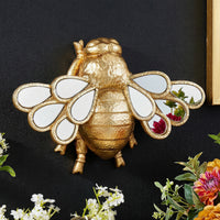 European Vintage Bee Mirror Wall Decor - Resin Insect Art Hanging Ornament