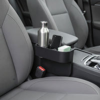 Space-Saving Car Seat Space Organizer with Cup Holder Universal Car Seat Space Storage Box Slim Auto Console Side Storage Box Compact for Commuters