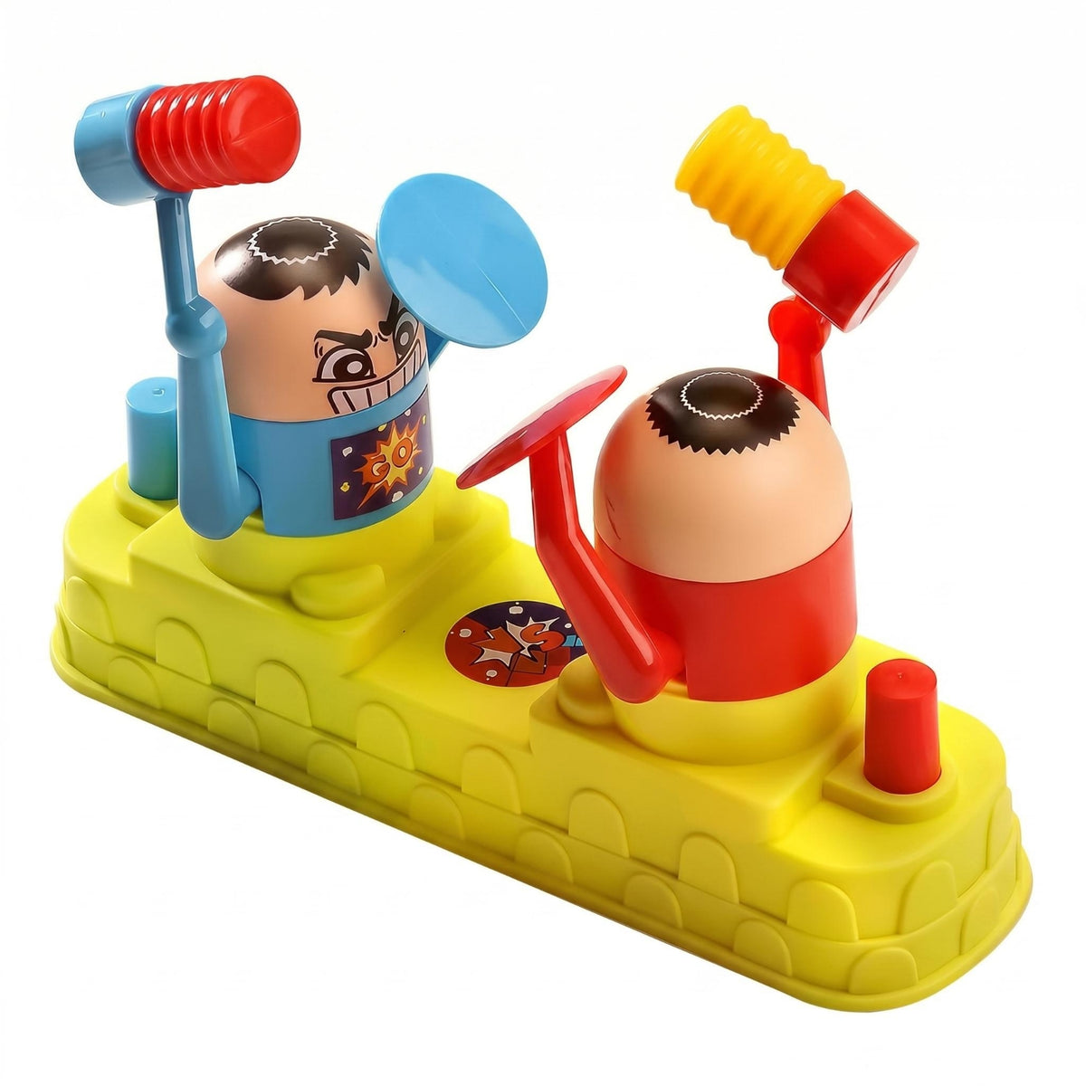 Push-Button Two-Player Battle Game Interactive Head-to-Head Battle Toy Molded Plastic Coil-Powered-Loaded Figure Game Desktop-Sized