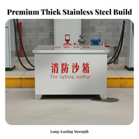 Fire Fighting Sandbox Thickened Stainless Steel Sand Bin Rust-Resistant Fire Sand Storage Box for Industrial Workers, Oil Depots Plants, Schools