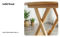 Foldable Design Solid Wood Folding Table Installation-No-Assembly Portable Wooden Dining Table Fully Assembled Collapsible Wooden Stand Space-Saving for Street Vendors, Apartment Dwellers, Market Stall, Outdoor, Camping, Balcony