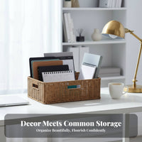 Woven Plastic container adaptable Woven Pattern Basket Drawerconvenient for Parents