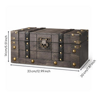 Rivet Details Decorative Storage Chest Distressed Gray Vintage Wooden Chest