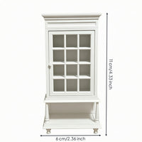 Miniature Armoire with Openwork Unpainted Dollhouse Cabinet Handcrafted Dollhouse Cabinet with Shelf for Hobbyists, Collectors, Diorama