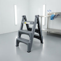 Car Washing Stool Foldable Three-Step Folding Ladder Portable V-Shaped Step Stool for Garage, Home, Kitchen