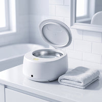 Jewelry Cleaner with Hinged Lid Compact Cleaner with Stainless Steel Tank Countertop Vibrational Bath for Home, Travel