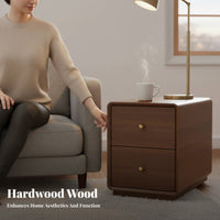 Rolling C-Table Space-Saving Household Furniture Mobile Design Vintage Look for Home Workers, Living Room, Small Spaces, Bedroom