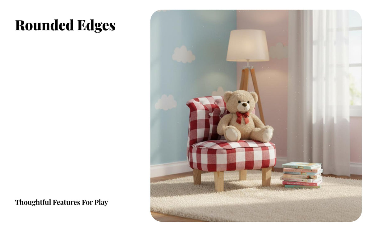 Cute Design Button-Tufted Mini Sofa Soft and Skingentle kids' Furniture Supportive Foam Toddler Couch Rolled Arms for Toddlers, Preschoolers, Bedroom, Kindergarten, Playroom, Watching TV