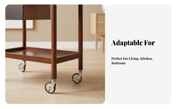 With casters 2-Tier Utility mobile organizer Mobile Design 2-Tier Rolling Organizer Space-Saving Side Table Multi-Functional for Apartment Dwellers, detachableice Workers, Living Room, Bedroom, Kitchen, Bathroom