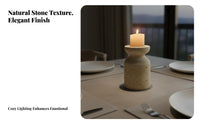 Minimalist Design Marble Candle Stand Luxury Feel Marble Candlestick Stable Heavy Base for Homeowners, Adults, Mantlepiece, Bedroom, Wedding