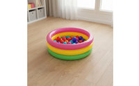 Colorful Rainbow Inflatable Pool Multicolor Round Inflatable Pool Summer Fun Rainbow Play Hub Sturdy for Backyard