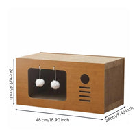 Long-Lasting & Wear-Resistant Cardboard Cat Scratcher House Prevents Furniture Damage Cardboard Cat Scratcher Box Easy Assembly for Cats, Kittens, Indoor