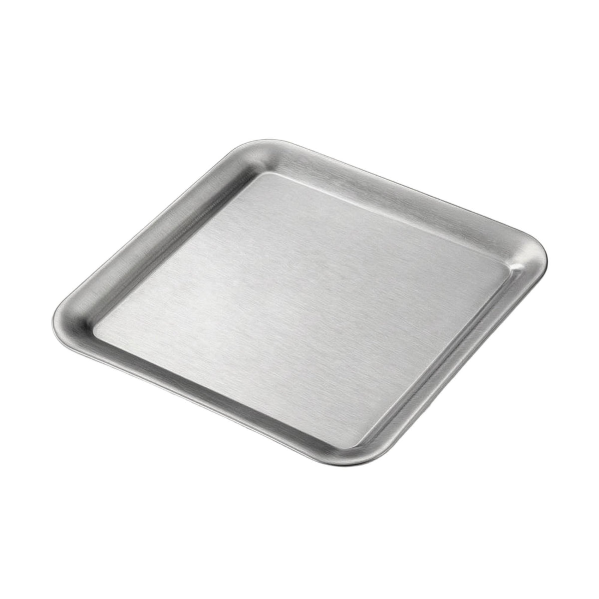 Rust-Resistant Square Serving Tray Sturdy Stainless Steel Tray Flat Serving Platter Compact for Dessert Plating, Sushi Service
