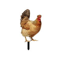 Decorative Chicken Stake with Ground Insert Reusable Chicken Garden Stake Weatherproof Lawn Ornament Sturdy for Flower Bed