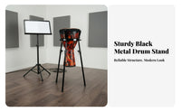 African Drum Stand Universal Adjustable Sturdy Construction Hand Drum Holder for Beginners, Percussionists