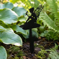 Garden Fairy Metal Silhouette Ground Stake for Yard and Lawn Decoration