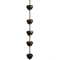Openwork Flower Rain Chain Soothing Sound Gutter Rain Chain Rust-Resistant Outdoor Decor Anti-Corrosion
