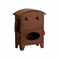 Solid Wood Wooden Robot Tissue Box Creative Design Tissue Box with Storage Drawer Sturdy and Long-Lasting Desktop Organizer Handmade for Restaurant