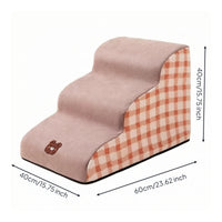 High-Density Foam Dog Stairs Easy to Clean Foam Pet Stairs Soft Dog Ramp with Textile Cover Supportive for Bedside