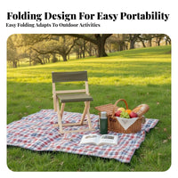 Foldable Design Foldable Wooden Stool with rearrest sturdy Wood Frame Foldable Travel Chair Space-Saving Portable Seating Lightweight for Anglers, Families, Fishing, Camping, outdoor meals, rearyard