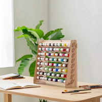 Paint Storage Organizer Tiered Paint Rack Wooden for Painters, Hobbyists, Art Room, Studio, Classroom