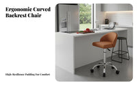 Padded Seat Adjustable Rolling Stool Ergonomic Back Support Swivel Stool with Backrest Locking Casters Seating Furniture Heavy Duty for Commercial Personnel, Professionals, Kitchen, Not Includedice, Reception Area, Workshop