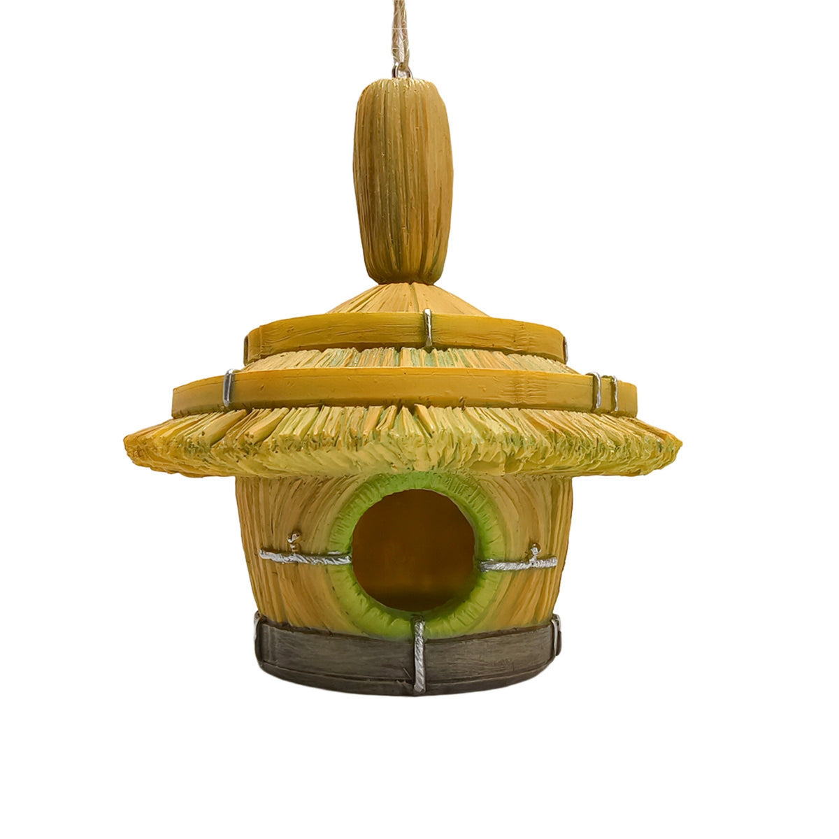 Hanging Birdhouse Rustic Resin Birdhouse Decoration for Patio