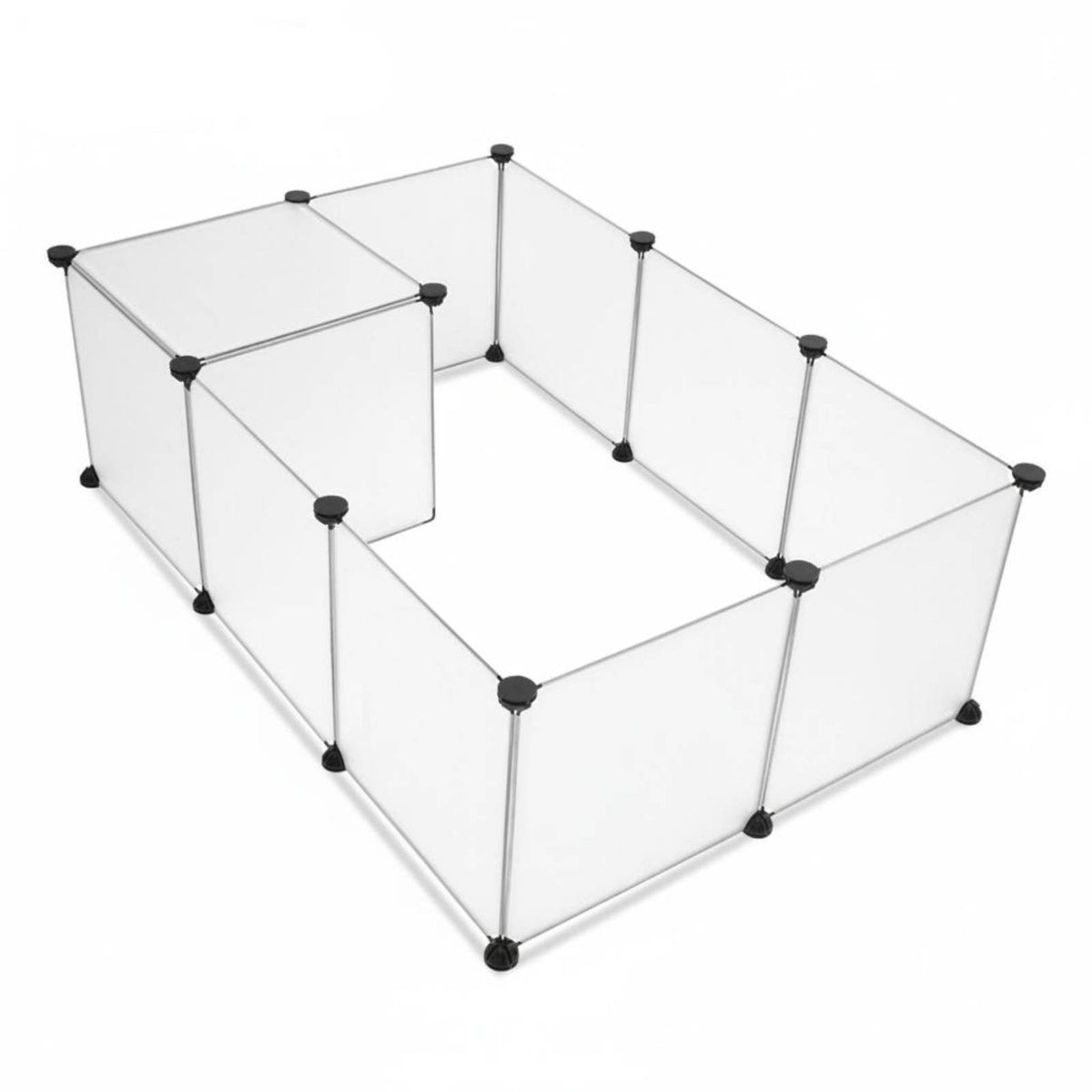Detachable Plastic Panel Pet Fence Easy Assembly Transparent Pet Enclosure Customizable Shape DIY Small Pet Playpen Lightweight for Young Dogs, Kittens, Rabbits, Indoor