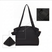 Shoulder Bag with Strapping Straps Large Capacity Slouchy Tote Bag Packable Smooth for Travelers, Travel, Camping