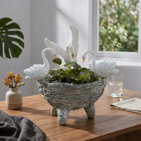 Swan Planter Hand Painted Swan Planter Pot Textured Finish Garden Decor for Yard, Patio