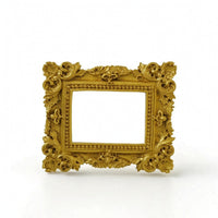 Baroque Frame Miniature Ornate Frame Small Oval for Photographers, Tabletop Decor, Flat Lays