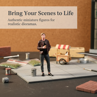 Miniature People Figures 1/24 1/43 1/64 1/87 Scale, Casual Street Scene Models with Coffee/Milk Tea