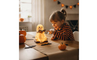 Night Light Cute Lamp with Book Warm Golden Halloween Figurine for Kids, Bedroom, Reading Corner