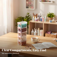 24-Compartment Bead Case Transparent Design Organizer Box Multicompartment for Desktop