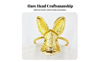 Elegant Hare Napkin Holder Elegant Design Gold Easter Napkin Buckle Sturdy Alloy Metal Hare Holder for Party Hosts, Restaurant Owners