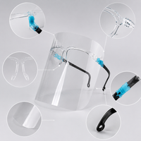 Adjustable Dental Face Shield with Retractable Frame Legs, Anti-Fog Transparent PET Full Face Protection Mask, Multi-Color Options