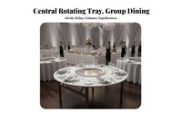 Foldable Design Stainless Steel Folding Table Indoor/Outdoor Use Round Table with Rotating Tray Rust-Proof Household Furniture Easy to Clean for Restaurant Owners, Rental Companies, Banquets, Parties, Weddings, Conferences