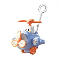 Cartoon Style Push Along Airplane Colorful Airplane Push Toy Plastic Kids Plaything Wheeled for Children