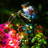 Solar Watering Can with Lights Warm White Solar Watering Can Lights Metal for Pathway