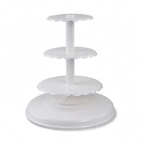 Three-Tier Cake Stand Stable Cake rack with Plates Elegant Tiered Serving Tray for Party Planners, Dessert Makers, Weddings
