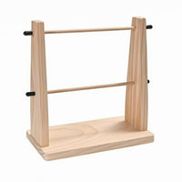 Rotating Yarn Holder Natural Wood Finish Wooden Yarn Holder Needlework Organizer Open-Frame
