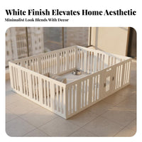 Anti-Escape Lock Indoor Dog Playpen Expandable Design Plastic Puppy Playpen Easy Installation Indoor Dog Pen with Door Non-Slip Suction Cups for Small Dogs, Young Dogs, Balcony, Living Room