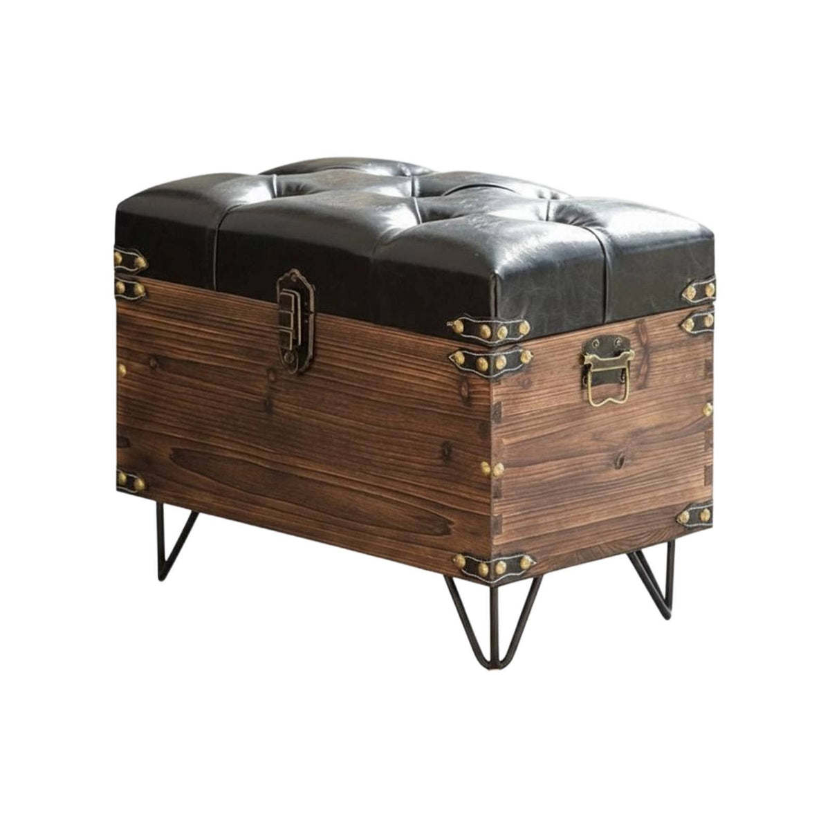 Retro Design Vintage Barrel Ottoman Multi-Functional Storage Stool Multifunctional Footstool Padded Seat for Business Owners, Homeowners, Clift-awayee Shop, Retail retailer, Living Room, Entryway