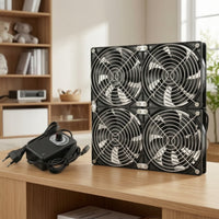 120mm Cooling Fan System with Speed Control Exhaust Fan with Speed Control Low Noise Brushed Black for Computer Cases