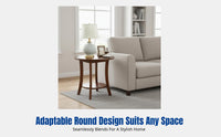 US Design Hardwood Round Side Table, Minimalist Coffee Table, Nordic Balcony End Table for Living Room