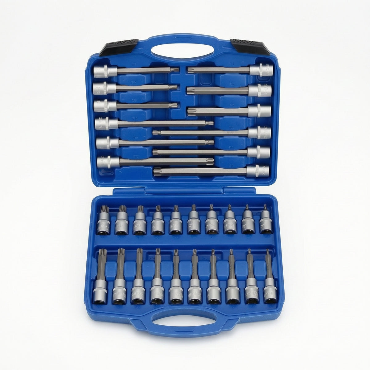 Socket and Bit Set Organized Tool Set with Carrying Case Clamshell Tool Kit with Carrying Case for Garage, Workshop